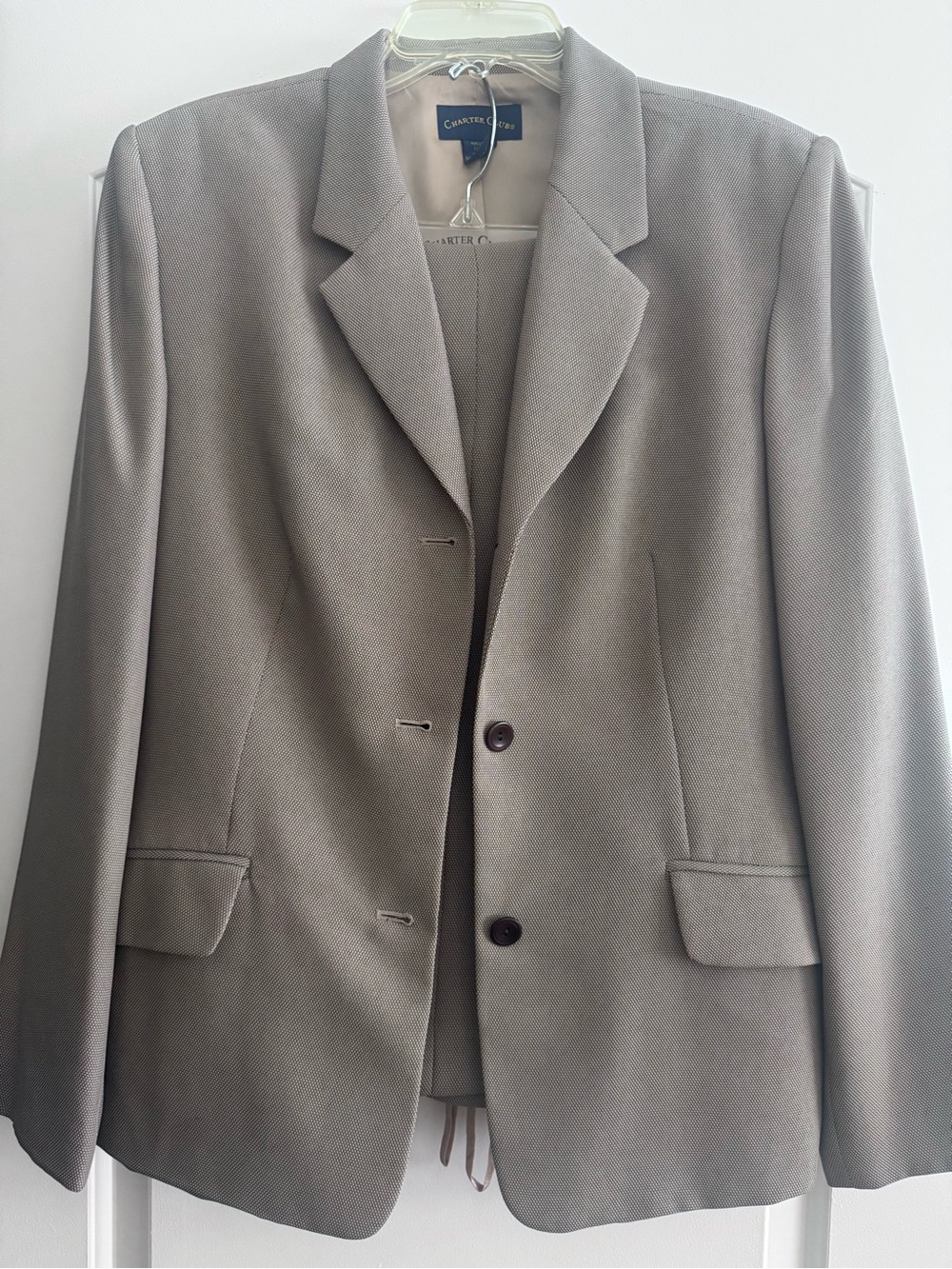 Charter Club Women's Taupe Pantsuit